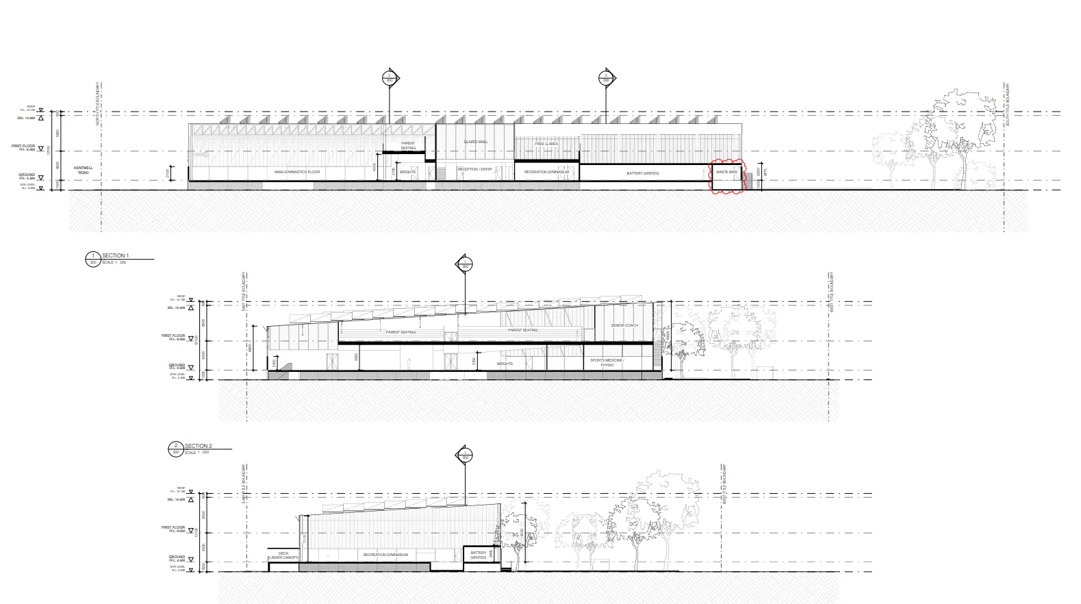 Layout for new gymnastics Centre of Excellence in Manly.