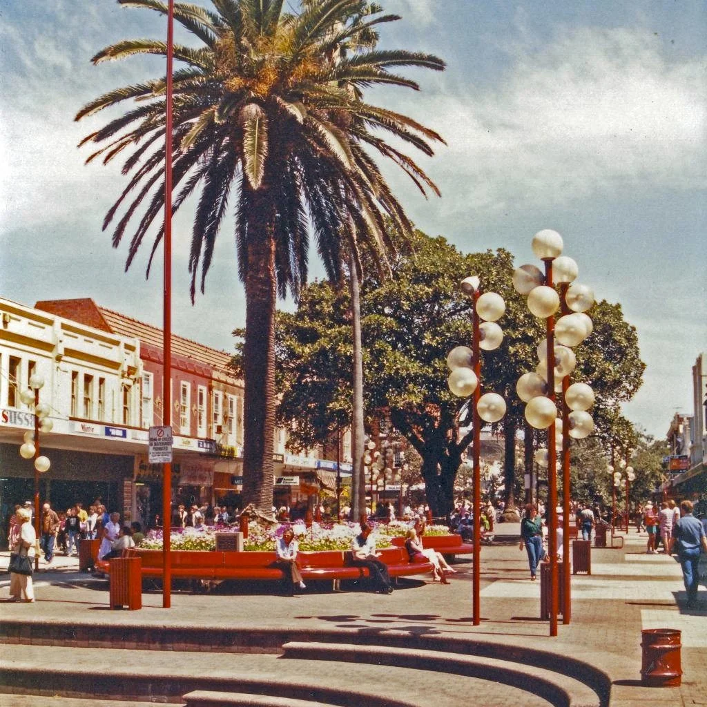 Historic charm of Manly Corso pedestrian walkway.
