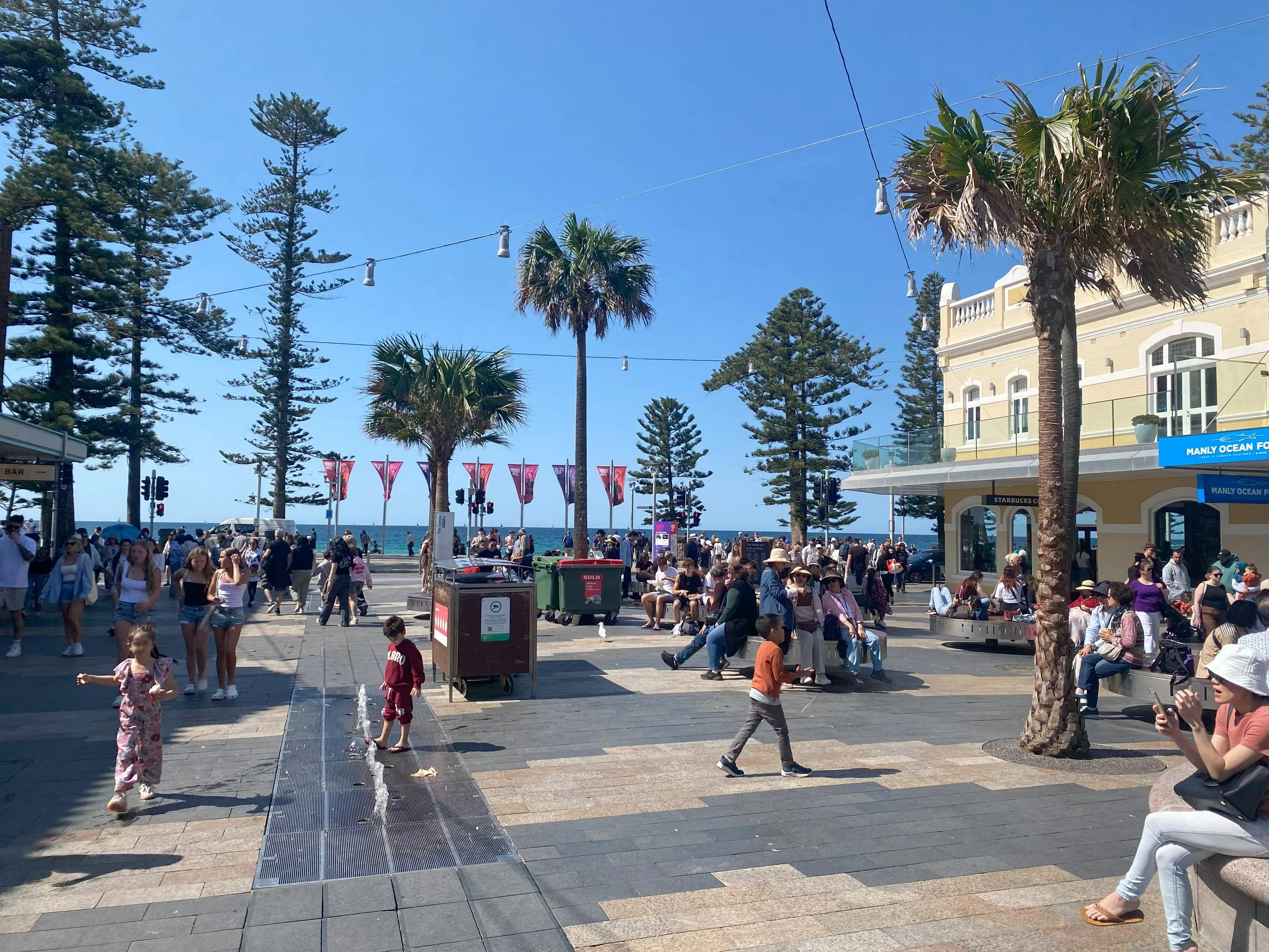 Scenic view of Manly Corso leading to the beach.
