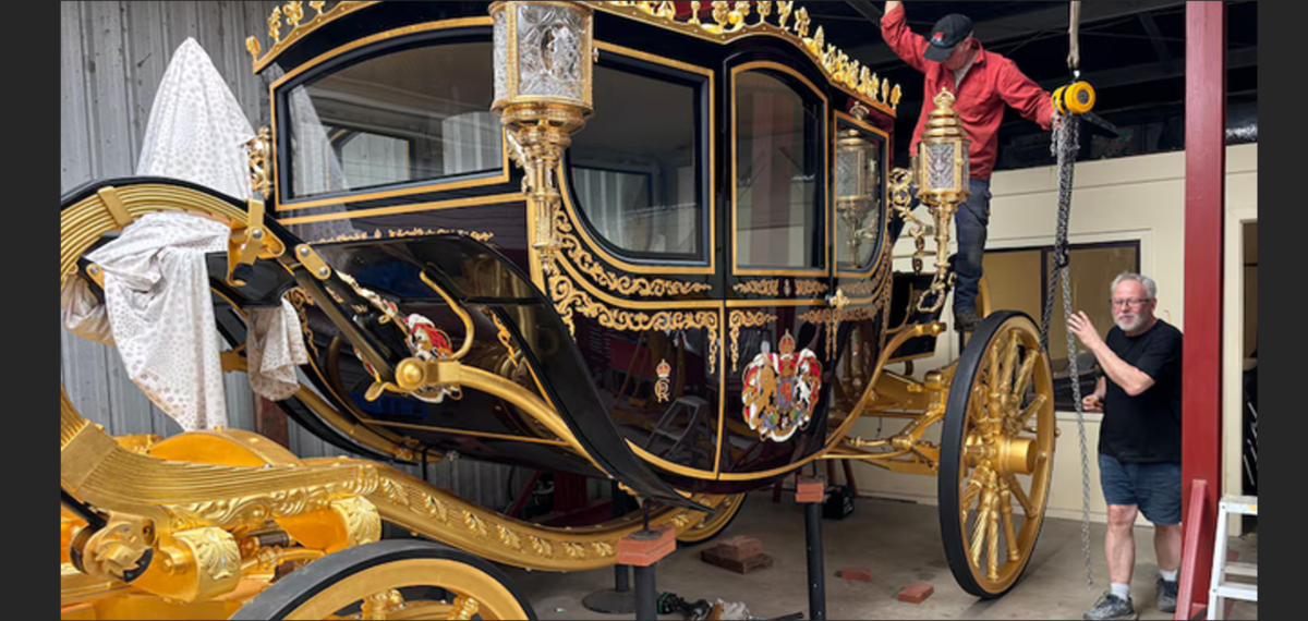 Commonwealth Royal Coach nearing completion in Jim Frecklington’s North Head workshop